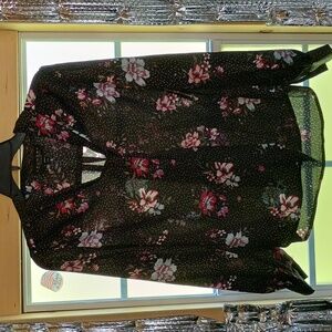 Laundry By Shelli Segal Black Floral Blouse